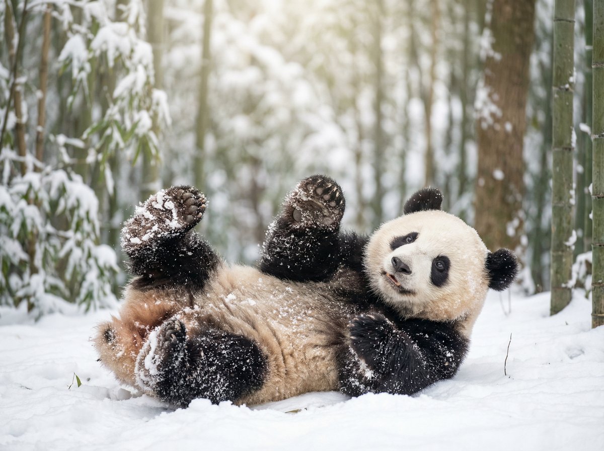 日本三级熊猫宝宝雪地嬉戏视频
